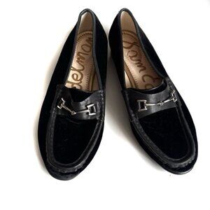 Sam Edelmon Black Velvet Detail Loafer - 7.5